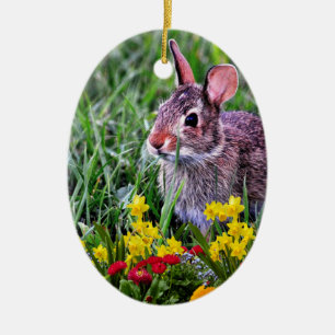 Zweiseitiger personalisierter Frohe Ostern  Keramik Ornament