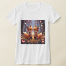 Zweiseitiger Whimsical Fox Couple T - Shirt