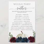 Zweiseitiges Brautparty Spiele Burgund Marine (Vorderseite)