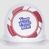 Zweiseitiges Foto Peppermint Swirl Stripe Candy Schneekugeln (Vorderseite)