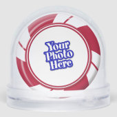 Zweiseitiges Foto Peppermint Swirl Stripe Candy Schneekugeln (Rückseite)