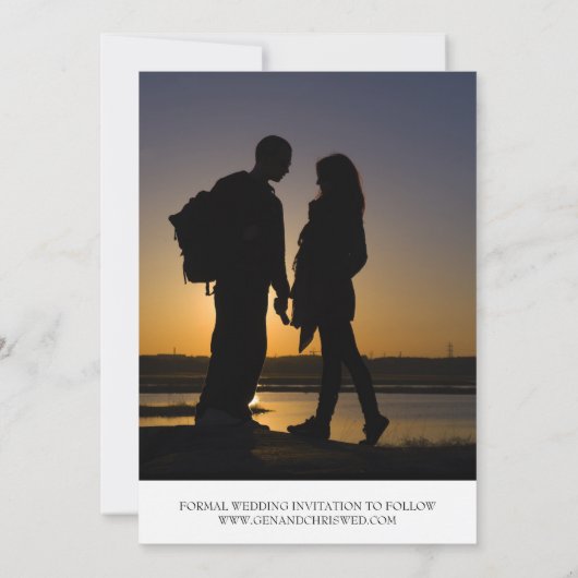 Zweiseitiges Foto Save the Date Hochzeitsankündigu (Rückseite)