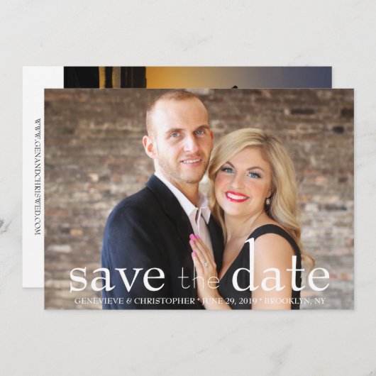 Zweiseitiges Foto Save the Date Hochzeitsankündigu (Vorne/Hinten)