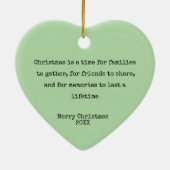 Zweiseitiges Herz-Ornament - Foto & Verse Keepake! Keramik Ornament (Hinten)