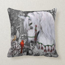 Zweiseitiges Holiday Horse & Kardinals Throw Kisse Kissen