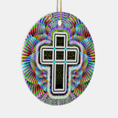 Zweiseitiges Kreuz Keramik Ornament (Rechts)