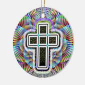 Zweiseitiges Kreuz Keramik Ornament (Links)