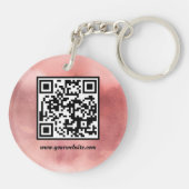 Zweiseitiges QR-Business-Logo für die Rose "Pink & Schlüsselanhänger (Rückseite)