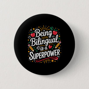 Zweisprachig zu sein ist meine Superkraft ESL-Lehr Button