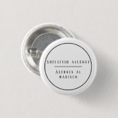 Zweisprachige Allergie gegen Schalentiere Button (Vorne & Hinten)