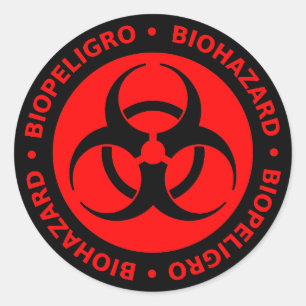 Zweisprachige Biogefährdung Runder Aufkleber