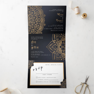 Zweisprachige Einladung zur Hochzeit - Mandala All