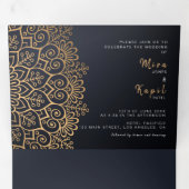 Zweisprachige Einladung zur Hochzeit - Mandala All (Innen Erste Seite)