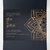 Zweisprachige Einladung zur Hochzeit - Mandala All (Innenseite Mitte)