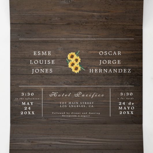 Zweisprachige Einladung zur Hochzeit - Rustikale F (Innenseite Mitte)