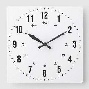 Zweisprachige englische/japanische Uhr