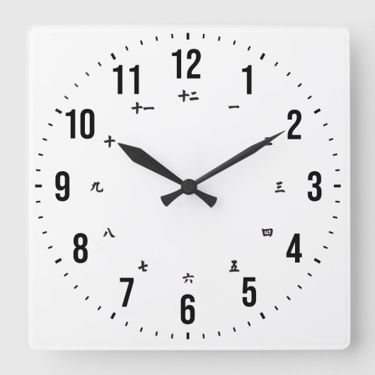 Zweisprachige englische/japanische Uhr (Vorderseite)