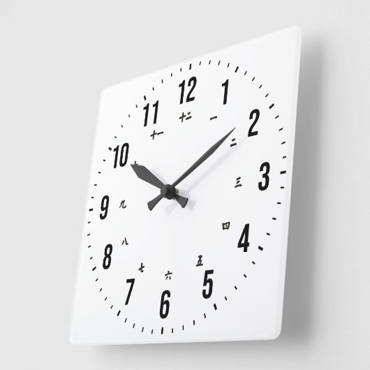 Zweisprachige englische/japanische Uhr (Winkel)