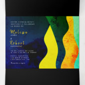 Zweisprachige Hochzeit - Jewel All in one Einladun Dreifach Gefaltete Einladung (Innenseite Mitte)