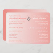 Zweisprachige korallenrote Ombre Einladung (Vorne/Hinten)