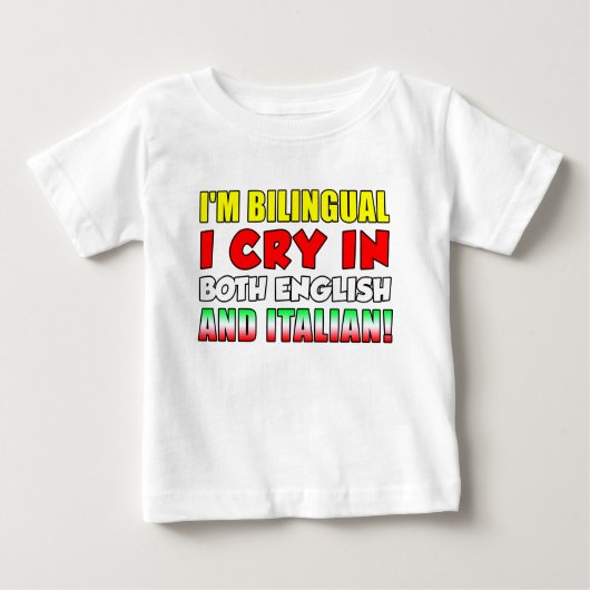 Zweisprachige Schrift auf Italienisch Baby T-shirt (Vorderseite)