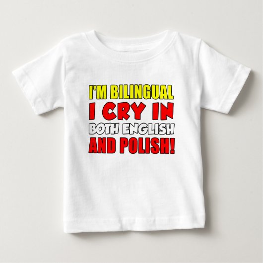 Zweisprachige Schrift auf Polnisch Baby T-shirt (Vorderseite)