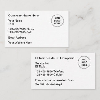 Zweisprachige Spanisch-Logo-Visitenkarten Visitenkarte