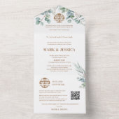 Zweisprachige vietnamesische Eukalyptus Traditione All In One Einladung (Innen Boden)