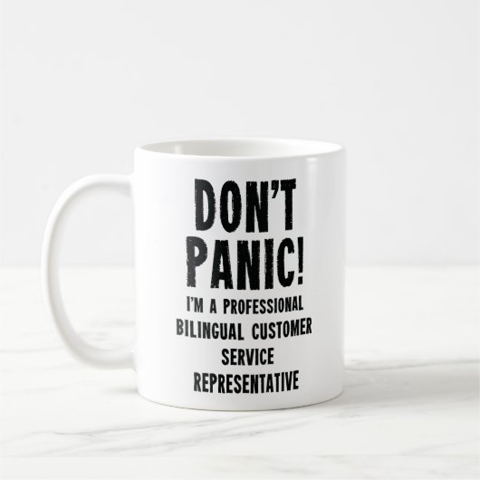 Zweisprachiger Kundenservice Kaffeetasse (Links)