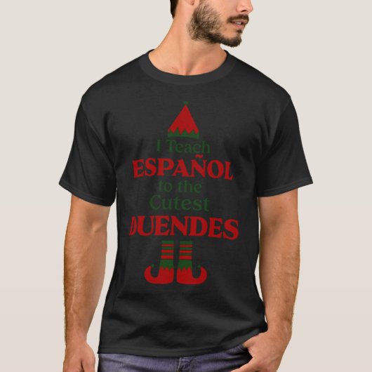 Zweisprachiger Lehrer Weihnachten Español an die N T-Shirt (Vorderseite)