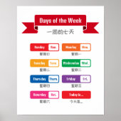 Zweisprachiger Vorschultag des Week Poster (Vorne)