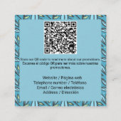 Zweisprachiges Blau/Türkis-Blätter Spanisch Treuekarte (Rückseite)