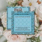 Zweisprachiges Blau/Türkis-Blätter Spanisch Treuekarte