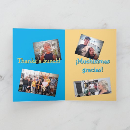 Zweisprachiges Englisch/Spanisch Danke geklaut! Be Karte (Innenseite)