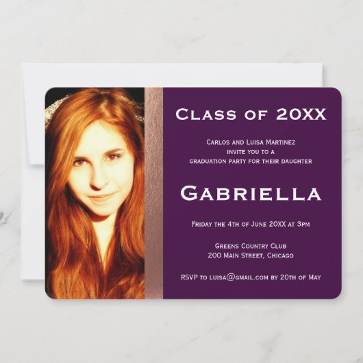 Zweisprachiges Foto mit 2 Abschlüssen Einladung (Vorderseite)