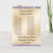 Zweisprachiges Programm "Quinceañera Orden der Ver (Rückseite)