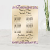 Zweisprachiges Programm "Quinceañera Orden der Ver (Rückseite)