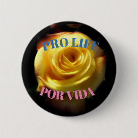 Zweisprachiges Rosen-Button des Prolebens