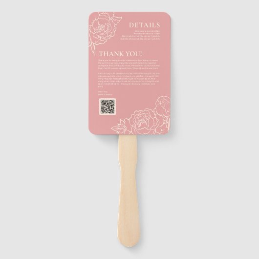 Zweisprachiges vietnamesisches Hochzeitsprogramm & Fächer (Rückseite)