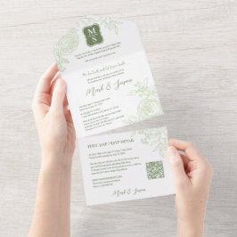 Zweisprachiges vietnamesisches Ranunculus Traditio All In One Einladung