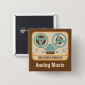 Zweispulen❝Analog Music❞ Tonbandgerät Button (Vorne & Hinten)