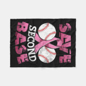 Zweite 2. Basisspass Baseball Brustkrebs-Bewusstse Fleecedecke (Vorderseite (Horizontal))