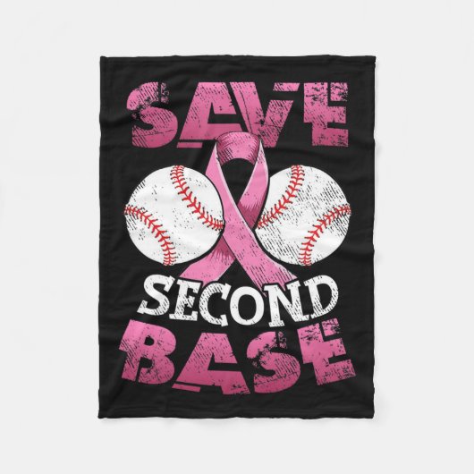 Zweite 2. Basisspass Baseball Brustkrebs-Bewusstse Fleecedecke (Vorderseite)