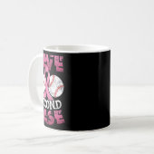 Zweite 2. Basisspass Baseball Brustkrebs-Bewusstse Kaffeetasse (Vorderseite Links)