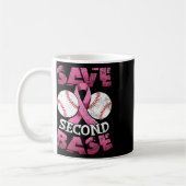 Zweite 2. Basisspass Baseball Brustkrebs-Bewusstse Kaffeetasse (Links)