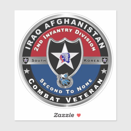 Zweite Abteilung Infanterie Afghanistan Irakischer Aufkleber (Blatt)