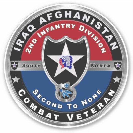 Zweite Abteilung Infanterie Afghanistan Irakischer Aufkleber (Vorderseite)