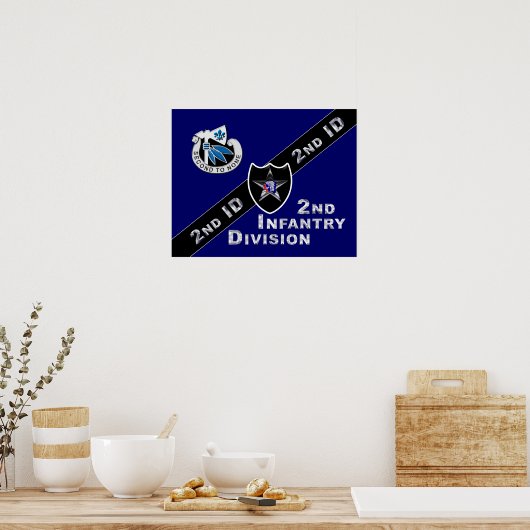 Zweite Abteilung Infanterie "Indianhead Division" Poster (Küche)