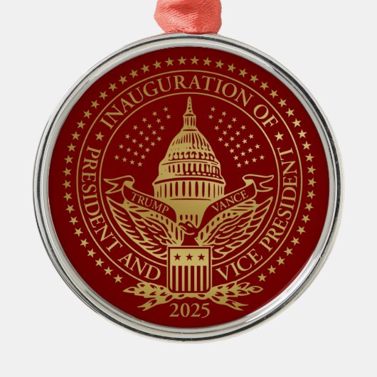 Zweite Amtseinführung von Präsident Trump Ornament Aus Metall (Vorne)