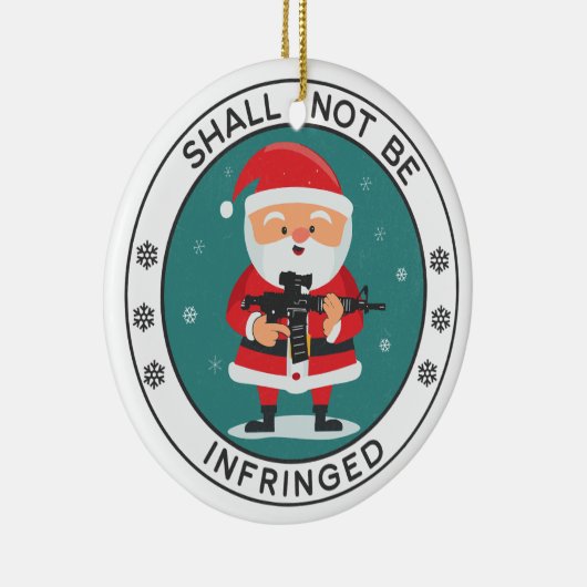 Zweite Änderung AR-15 Weihnachtsmann Keramik Ornament (Rechts)